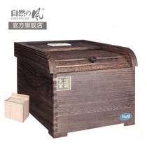 Natural wind Tung wood fresh rice box 10 kg flour cylinder sealed insect-proof moisture-proof solid wood rice storage bucket