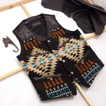 299 time-limited pre-grab after the coupon (shipping is price increase) Navajo totem vest X baby horse skin