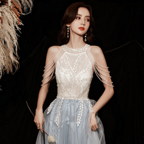 Annual evening dress dress dress female fairy summer high-end birthday banquet temperament host socialite thin long
