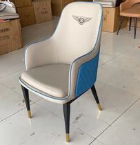 Italian light luxury dining chair Nordic home leather armrest dining chair modern minimalist designer model room Bentley chair