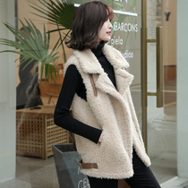 Sheep-cut coat fur one womens short vest particles lamb wool vest coat coat 2021 new fur