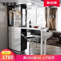 Home living room double-sided Nordic entrance cabinet Shoe cabinet Modern simple solid wood partition cabinet Foyer wine cabinet decorative screen