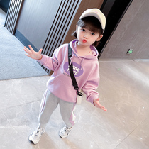 Girl autumn suit 2021 new foreign style children fashionable autumn clothes female baby clothes two-piece set