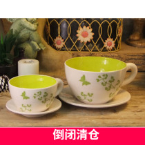 YOURHOME) American country ceramic super large tea cup shaped garden flower pot flower Ware