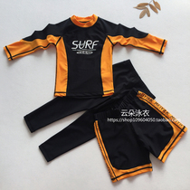 Export swimsuit boy long sleeve sunscreen large size parent-child swimsuit mother and daughter Family three diving suit set Hot Spring