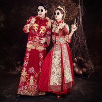 Xiuhe clothing mens Chinese grooms wedding dress New Panjin embroidered Tang dress slim wedding toast dragon and phoenix coat
