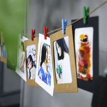 6 inch paper photo frame three-color photo frame 10 10 color clips 2 5 meters hemp rope creative hanging photo frame