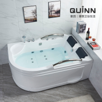 Quinn home adult acrylic bath for two couples massage thermostatic bath basin double grab tub 1 8 m