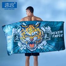 Hot spring swimming thin beach bath towel high-end water absorption quick-drying does not lose hair male fitness sports towel special Tide brand