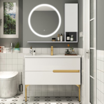 Nordic bathroom cabinet combination Modern simple hand washing integrated ceramic basin Pool washbasin set Bathroom sink