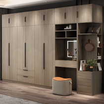 Full solid wood wardrobe Simple modern bedroom household multi-layer ecological board assembly three four five six door environmental protection large wardrobe