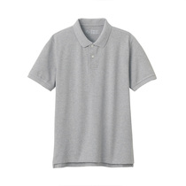 MUJI Mens Cotton Beaded MESH Woven POLO Shirt