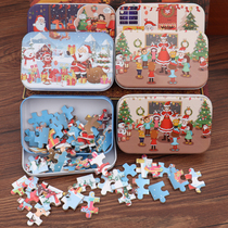 Santa Claus wooden diy puzzle 60 pieces of puzzle toys kindergarten primary school children Christmas creative gifts