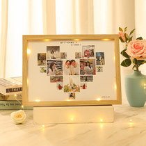 Wedding photo frame decoration Custom birthday gift diy couple heart-shaped photo wedding photo wall photo frame decoration