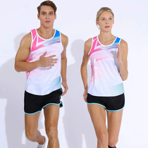 Professional track and field clothing training clothing suit mens and womens long and short running clothing marathon clothing physical examination competition sports vest printing