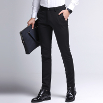 Mens trousers summer thin ice silk mens pants Business casual pants slim small feet spring and autumn 2021 new pants