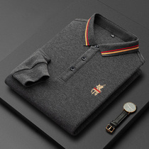 High-end men polo shirt long sleeve harbor style lapel collar color embroidery T-shirt business leisure spring autumn youth top I