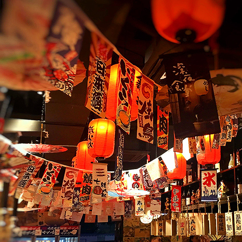 Japanese-style hose decorated string flag and door curtain restaurant flag small color flag sushi restaurant decorated hanging cloth flag