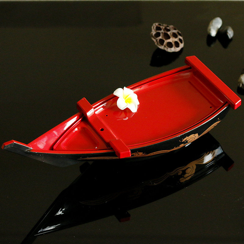 Promotion ABS salmon dish hedgehog plate Japanese cuisine dragon boat sage sushi boat hedgehog boat dry ice dish boat