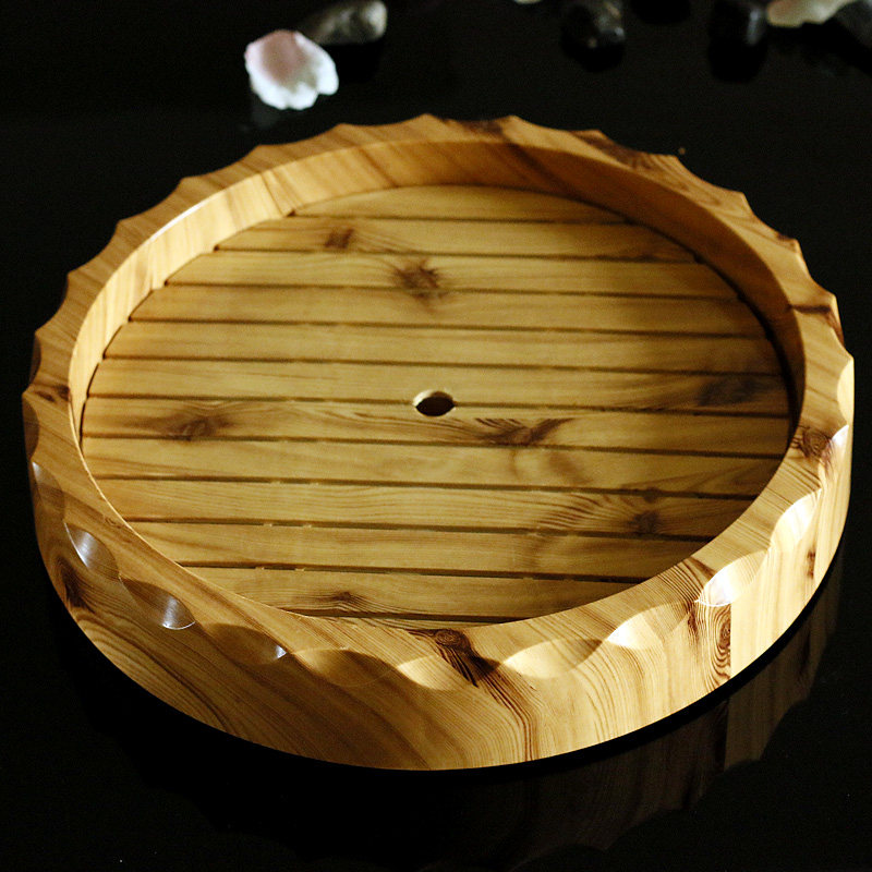 Taitian family imitation wood-printed disc sushi pot dish meth plate tattooed plate ice plate Japanese-style tableware