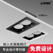 Downlight led ceiling Recessed spot light Home improvement Living room study Bedroom aisle shop square bucket light Double head