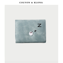 COLVON KLONA wallet female summer short 2021 new niche design cute fresh large capacity coin wallet