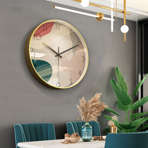 Nordic home bell clock living room hanging light luxury modern simple clock personality creative background wall clock