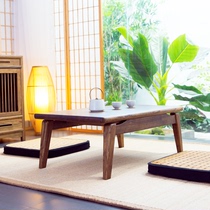 Lepu old elm tatami small coffee table Bay window balcony small table Solid wood Kang table Simple low table Japanese coffee table