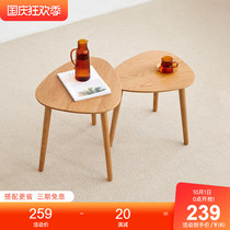 All solid wood coffee table Nordic simple modern small apartment living room furniture special shaped coffee table personality sofa side corner