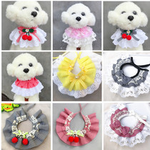 New Strawberry Bow Tie Lace Pet Item Ring Kitty Necklace Teddy Yorker Summer Lap Dog Siege