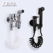 Black faucet single-cooling dual-purpose balcony multi-function with spray gun mop pool faucet one in and two out universal nozzle