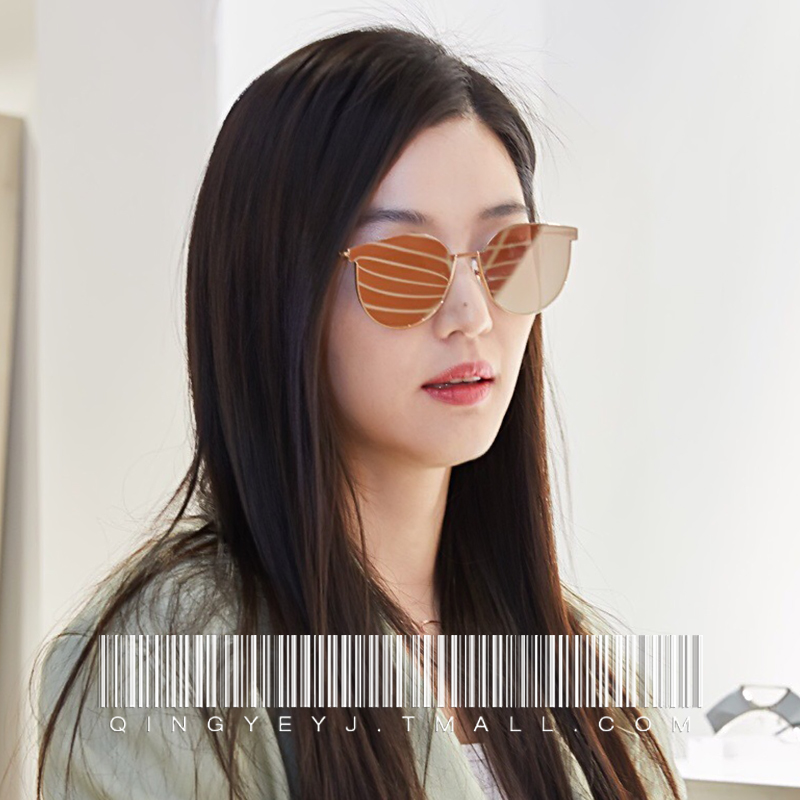 2021 New Sunglasses Womens Trendy South Korean Personality Street Shoots Star With The Same Holiday Long Face Round Face Thin Sunglasses