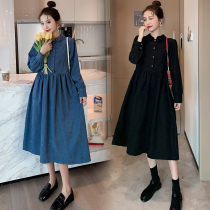 Pregnant women Spring and Autumn dress 2021 New Tide hot mom autumn fashion loose shirt autumn winter maternity dress children