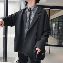  Spring and autumn Korean version of chic retro bf loose blazer mens retro drape small suit simple casual suit