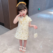 Girls summer cheongsam Chinese style female baby summer 2021 New Ancient children childrens dress summer dress