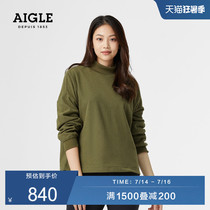 AIGLE AIGLE CAPFIELD WOMENs HALF high collar LONG sleeve SIMPLE pullover fleece T-shirt
