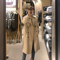 Fat Japanese ins tooling windbreaker men long large size loose Joker handsome Tide brand autumn cloak jacket