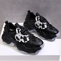 Daughters home trend pioneer strikes all-match dad shoes round head white shoes low-top casual student temperament sports