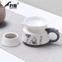 Snowflake ceramic tea set public cup tea leak set integrated tea cup tea cup public pot creative personality