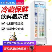 Tsui Ling LG4-202L Refrigerated Display Cabinet Freezer Commercial Vertical Drinking Cabinet Freezer Refrigerator 202L