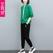 Casual Sports Suit Women 2022 Spring Autumn Season New Loose Big Code Port Wind Moms Clothing Retro Two Sets