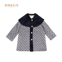 Ribick RBIGX childrens wear letter check girl casual windbreaker jacket