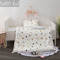 Cotton kindergarten quilt cover three-piece cover change cotton childrens bedding Baby nap crib kit