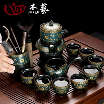 Lazy Stone Mill bubble teapot automatic tea set household living room ceramic kung fu tea cup set small office tea breinner