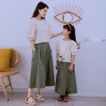2022 Summer Dress New Day Ensemble Loose Foreign Air Affinity SPECIAL LOOSE PURE COTTON ART MOTHER WOMENS DRESS SUIT