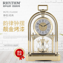 RHYTHM Risheng Watch European Modern Pastoral Living Room Office Crystal Rotating Decoration Clock 4SG744
