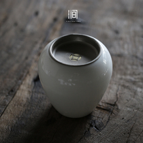 Yinjiantang White Porcelain Tea Wash Water Jian Water Small Ceramic Home Vintage Japanese Cup Tea Wash