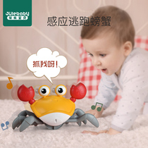 Electric induction crab sound can move 1 year old 0 baby guide baby learn to crawl training toy Children 6 months 9