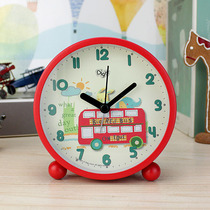  Small alarm girl student alarm clock mute bedside boy car bedroom childrens special cartoon cute red