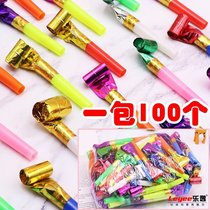 Whole pack of 100 dragons whistling blowing party birthday party long nose childrens whistle cheer props